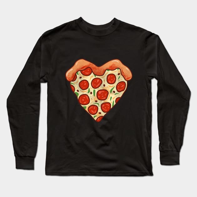 I Heart Pizza Long Sleeve T-Shirt by DANDINGEROZZ